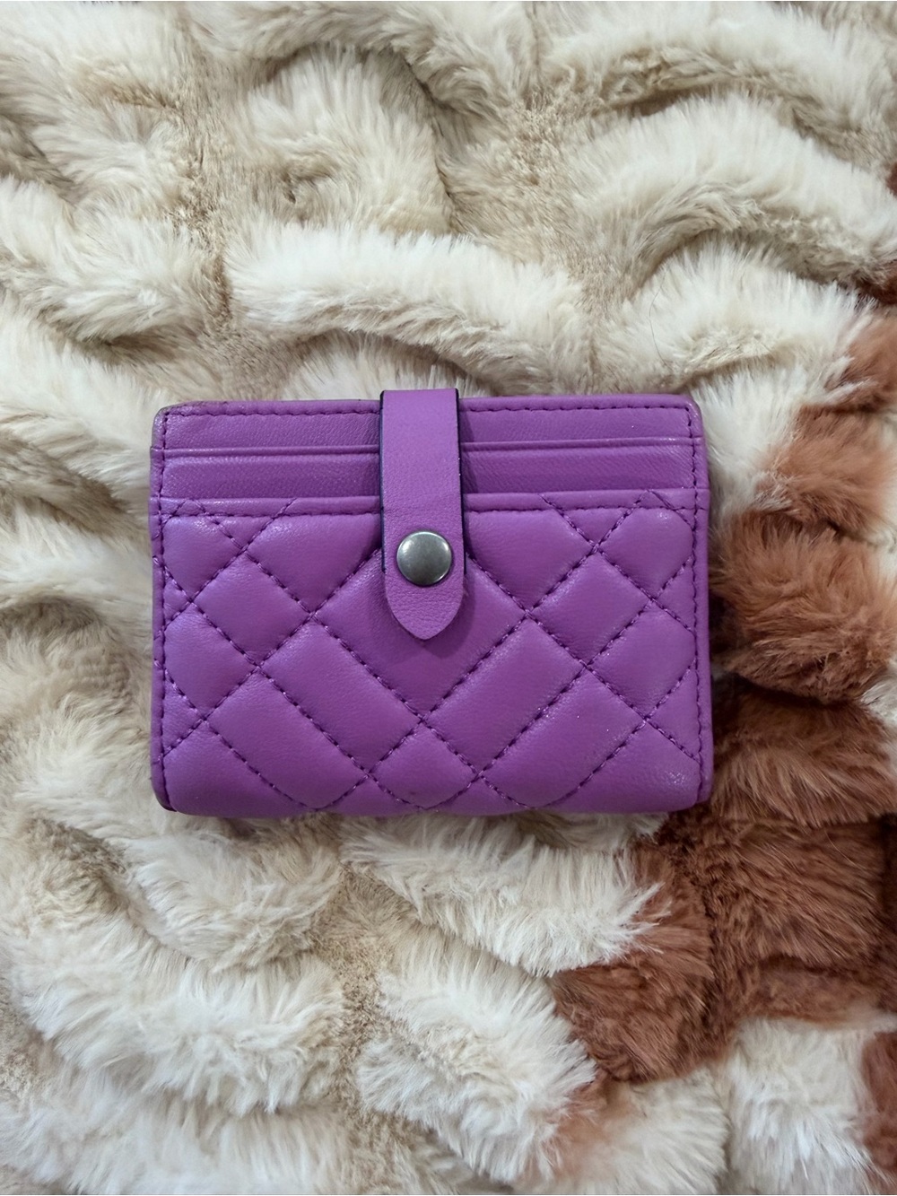 Kurt Geiger Purple Quilted Cardholder Wallet